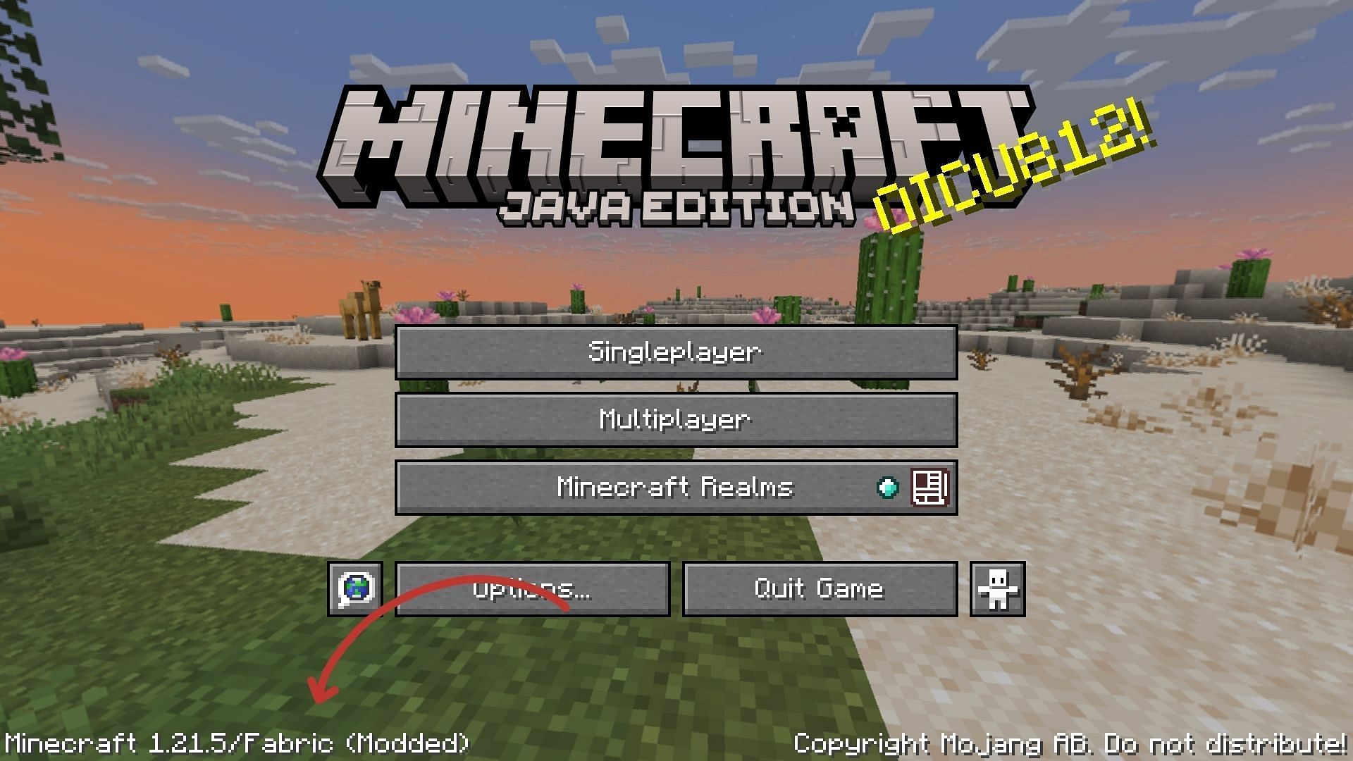 Modded instances will show the message when you load them (Image via Sportskeeda Gaming || Mojang Studios)